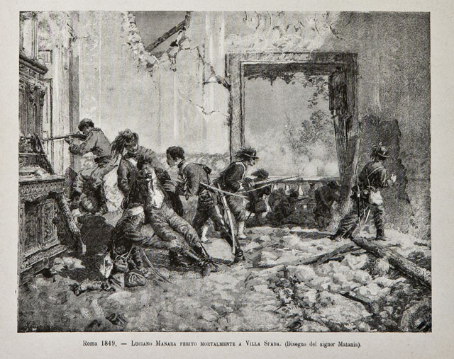Roma 1849 / Luciano Manara ferito mortalmente a Villa Spada