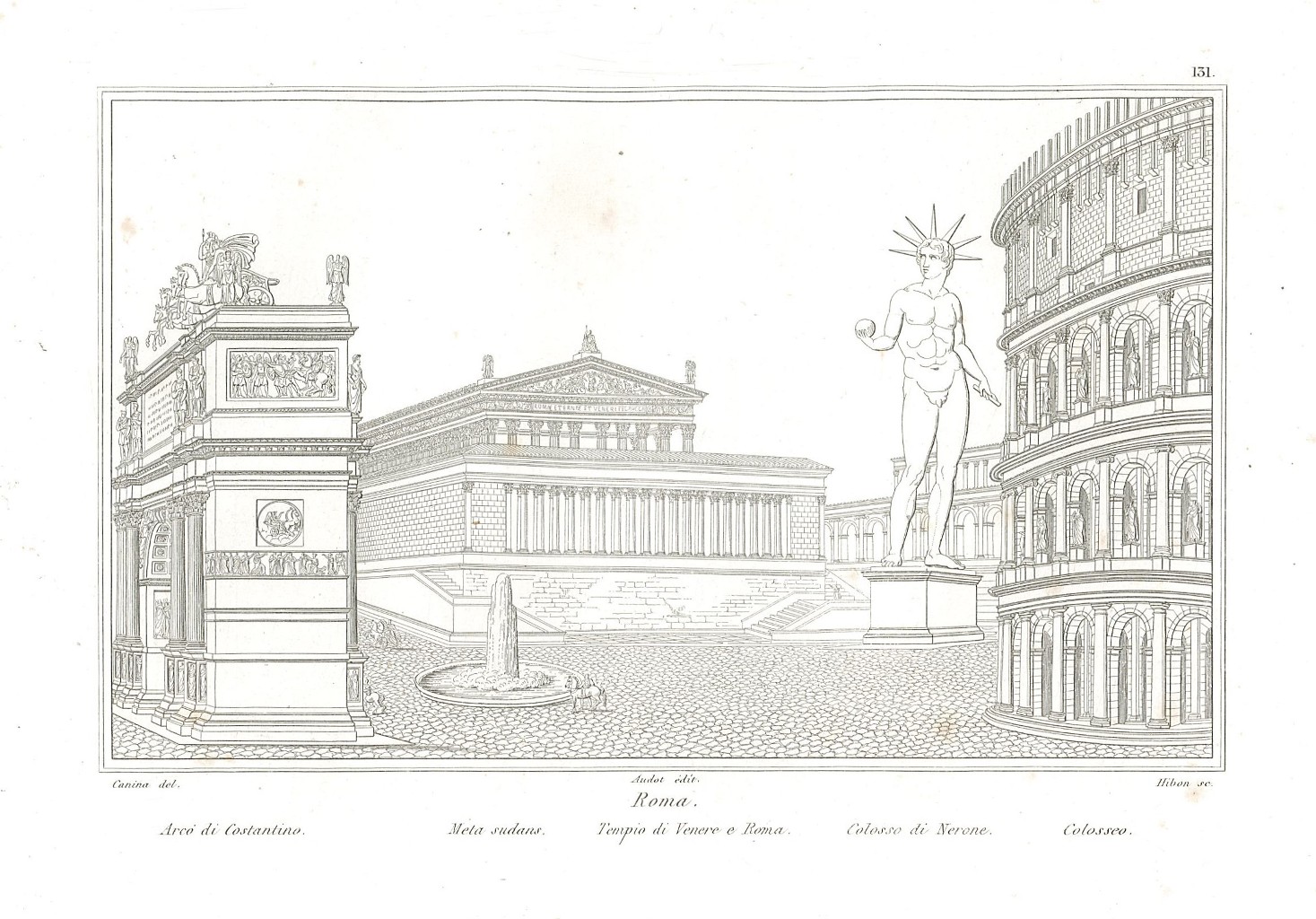 Roma. Arco di Costantino Meta sudans Tempio di venere Colosso …