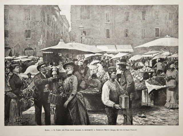 Roma / Il Campo dei Fiori dove sorgerà il monumento …