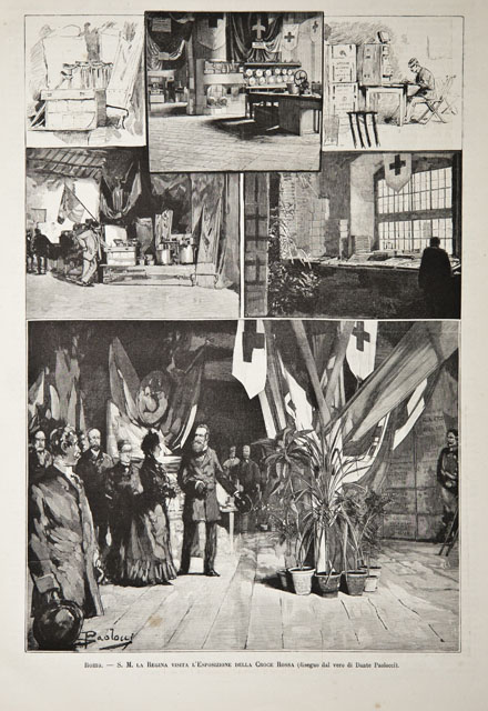 Roma / S. M. la Regina visita l’Esposizione della Croce …