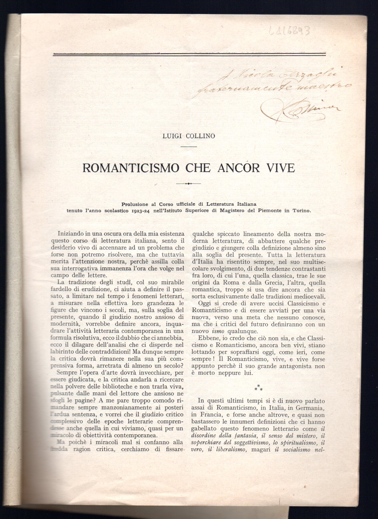 Romanticismo che ancor vive