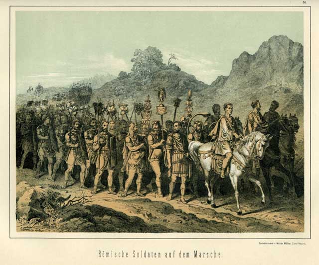 Romische Soldaten auf dem Marsche