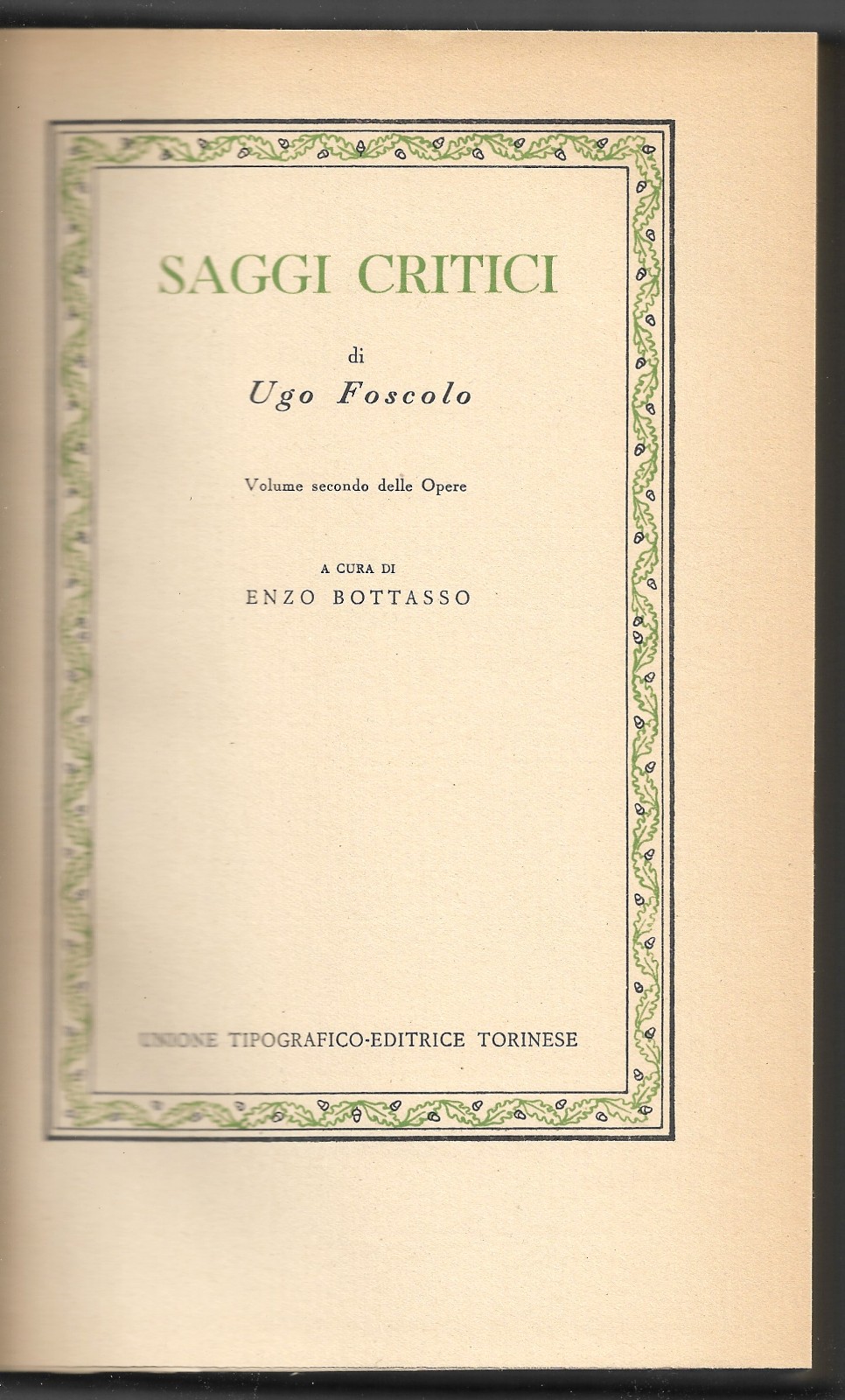 Saggi critici - Volume secondo delle opere
