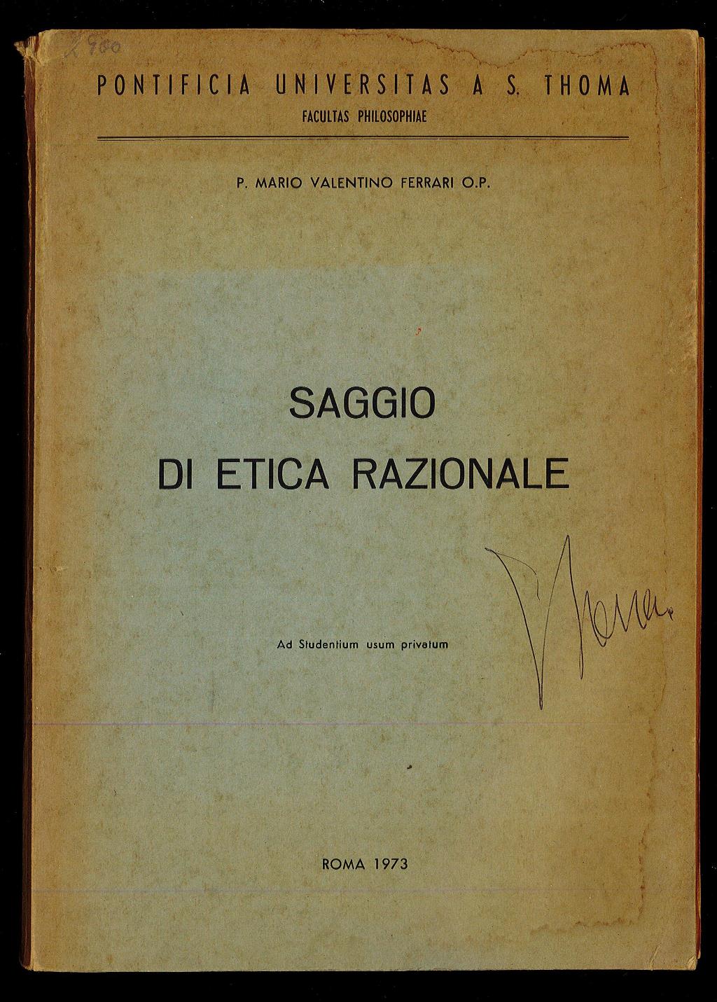 Saggio di etica razionale