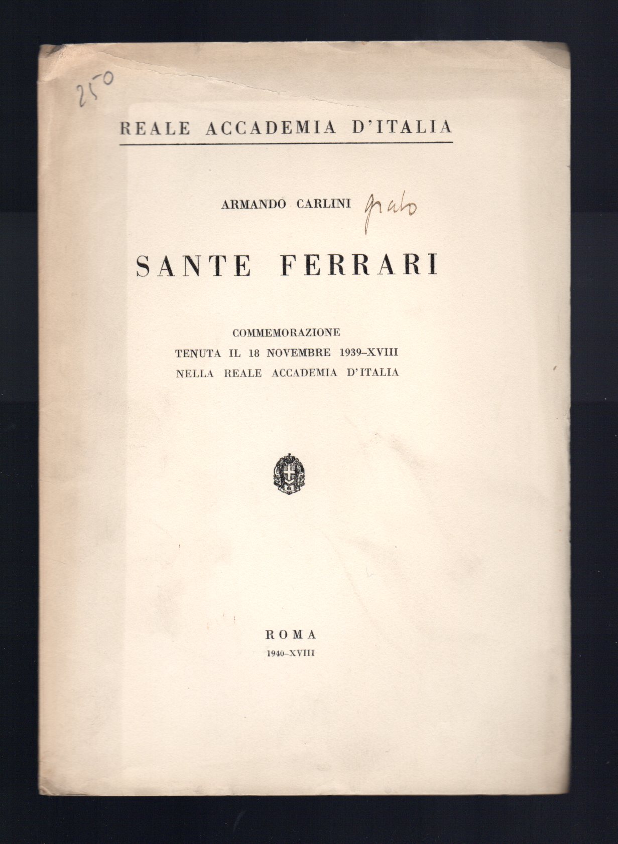 Sante Ferrari - Commemorazione tenuta il 18 novembre 1939 nella …