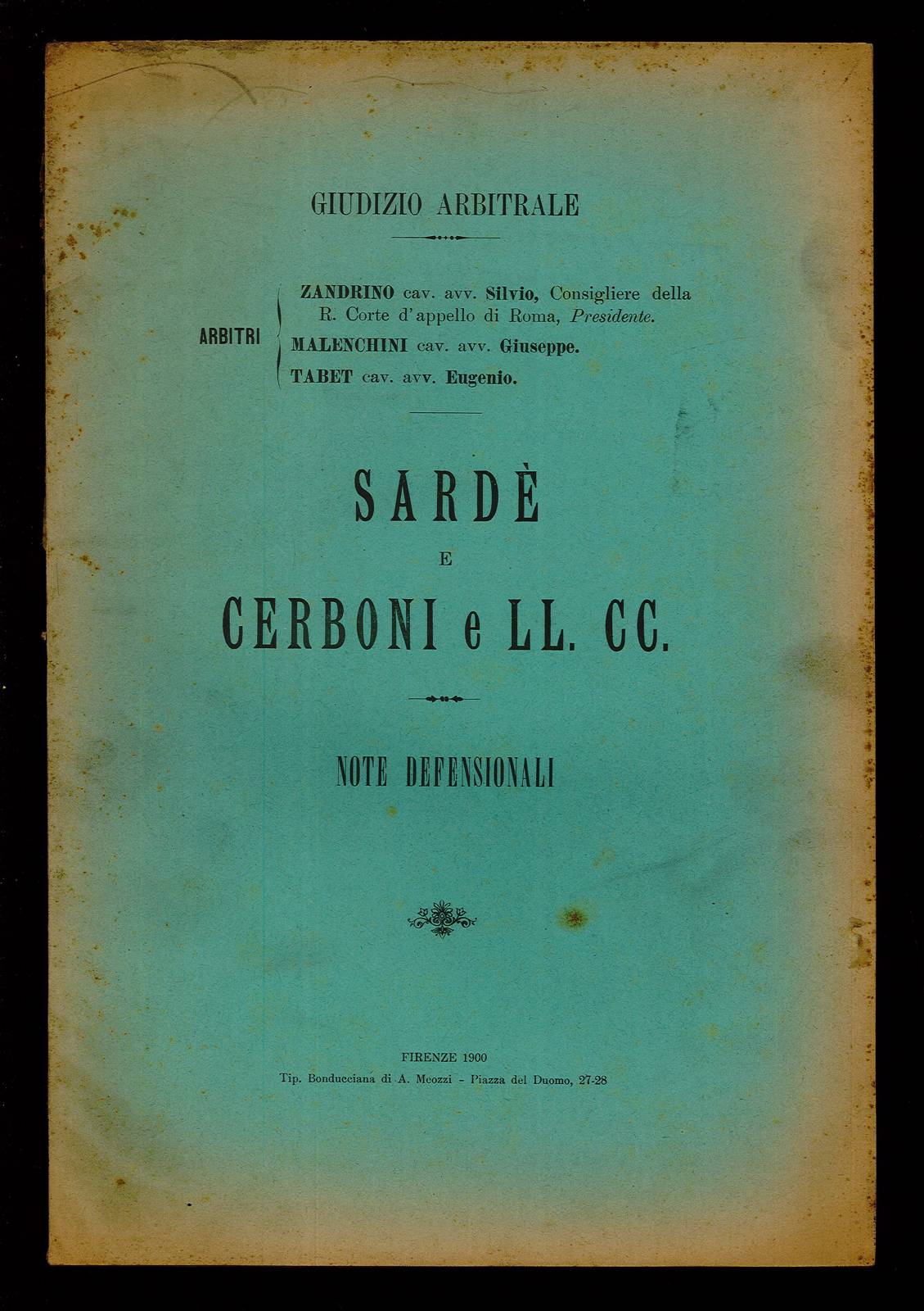 Sardè e Cerboni e LL. CC.