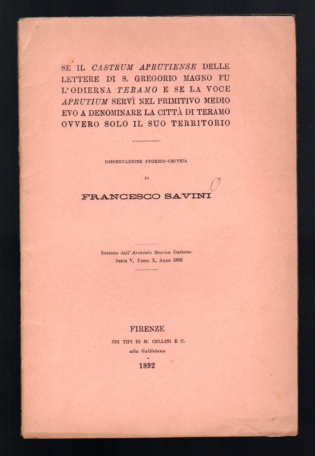 Se il Castrum Aprutiense delle lettere di S. Gregorio Magno …