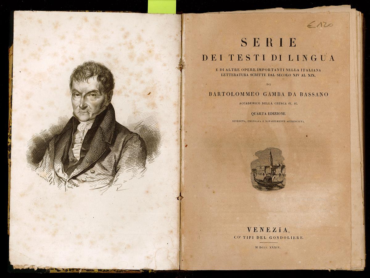 Serie dei testi di lingua e di altre opere importanti …