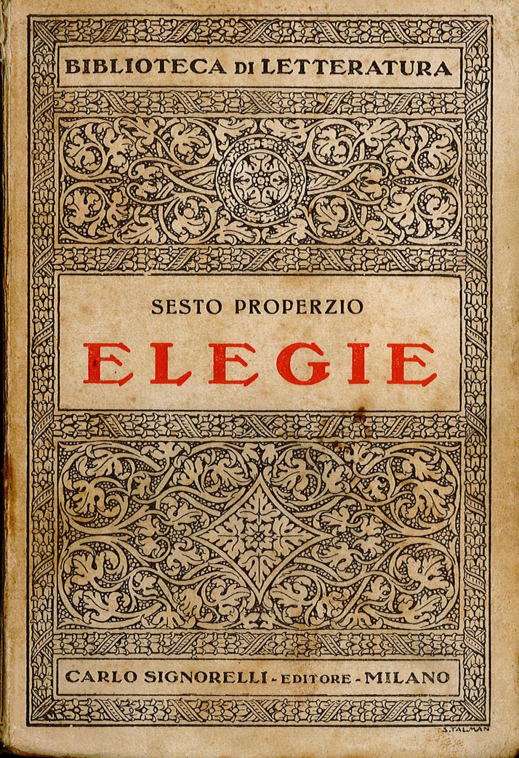 Sesto properzio Elegie