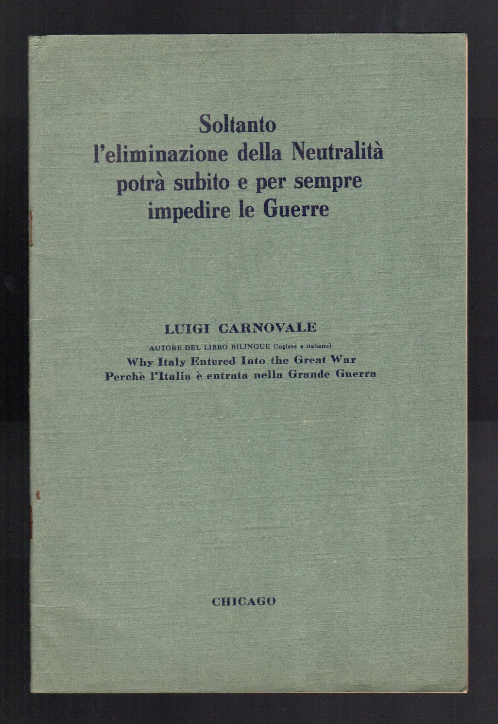 Soltanto l'eliminazione della Neutralità potrà subito e per sempre impedire …