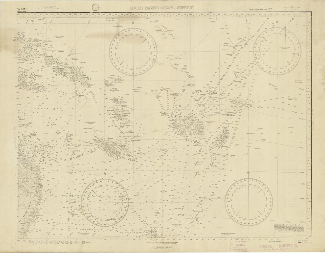 South Pacific Ocean. Sheet III.