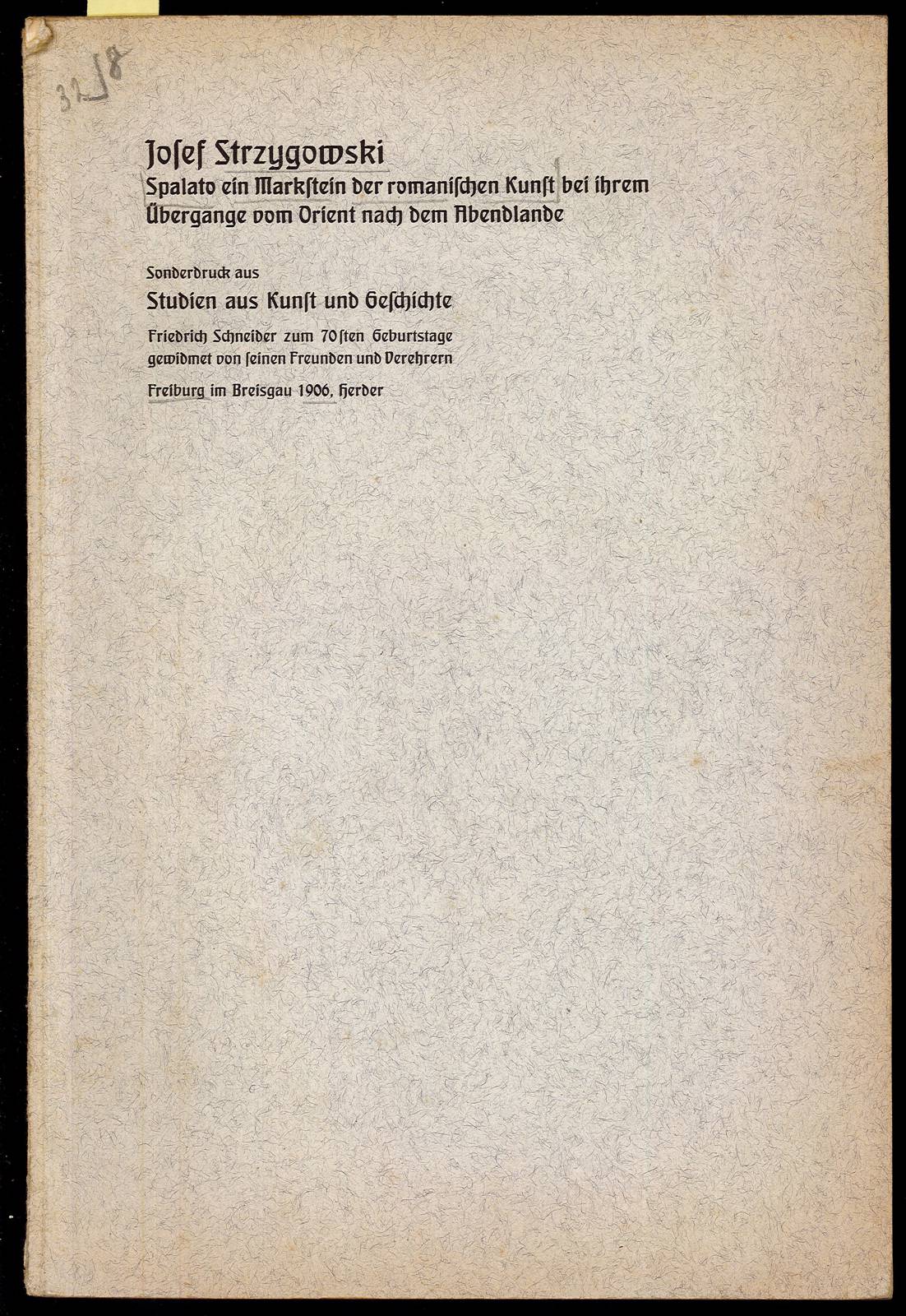 Spalato ein Markftein der romanifchen kunft bei ihrem Ubergange vom …