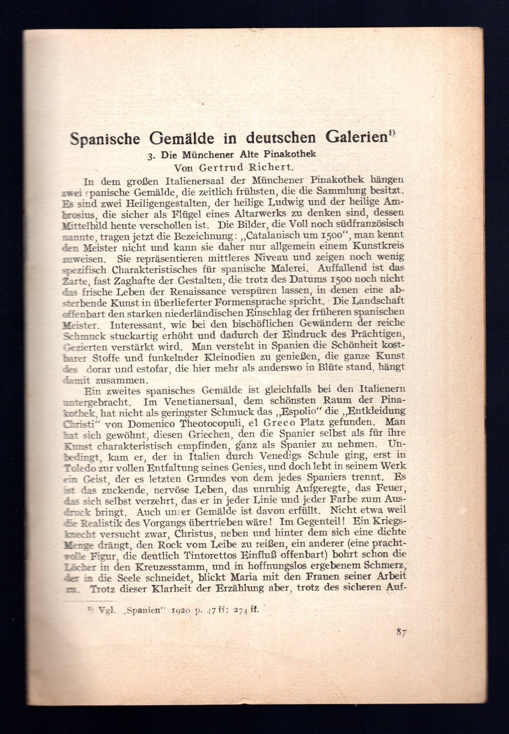 Spanische Gemalde in deutschen Galerien