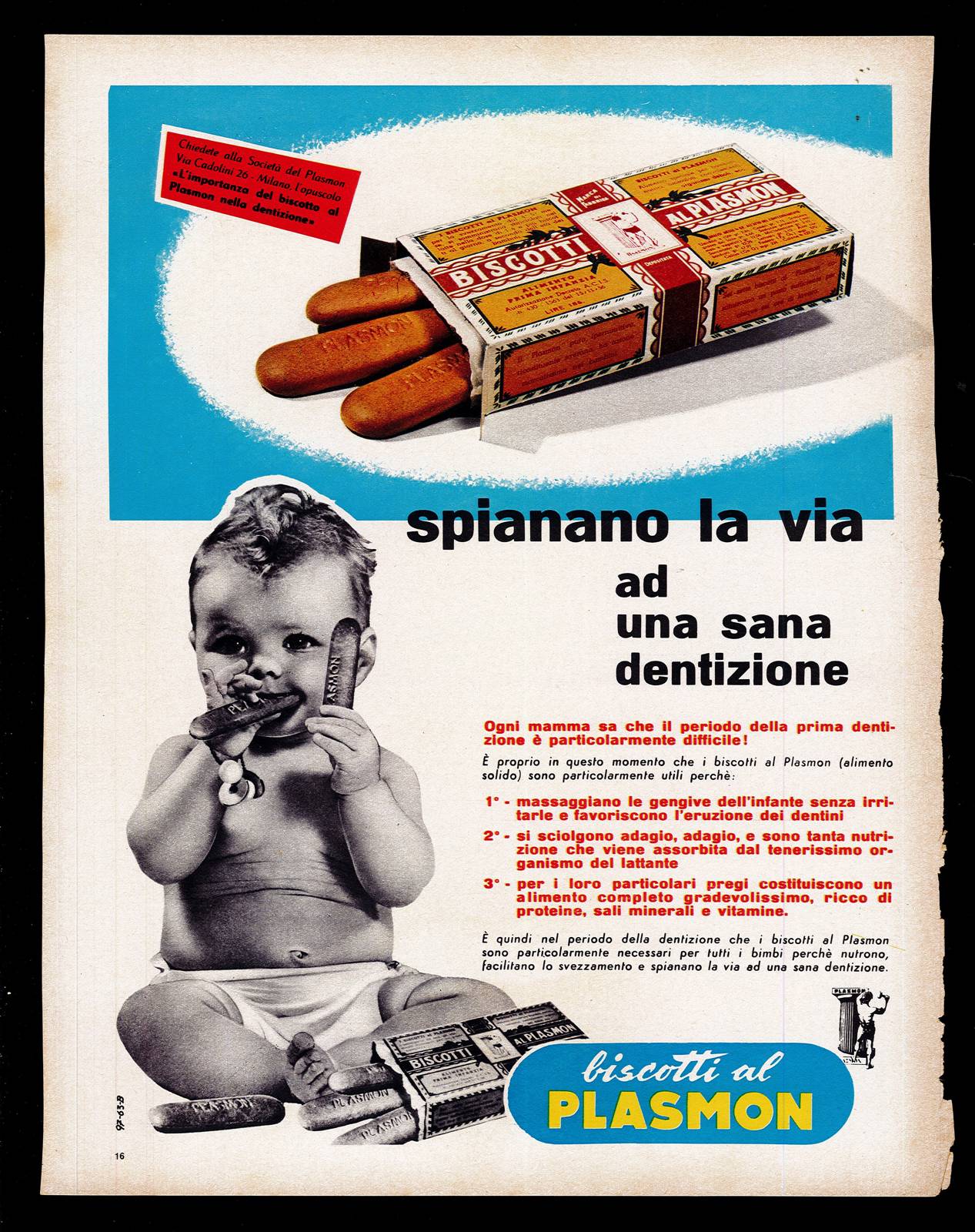 Spianano la via ad una sana dentizione. Biscotti al Plasmon