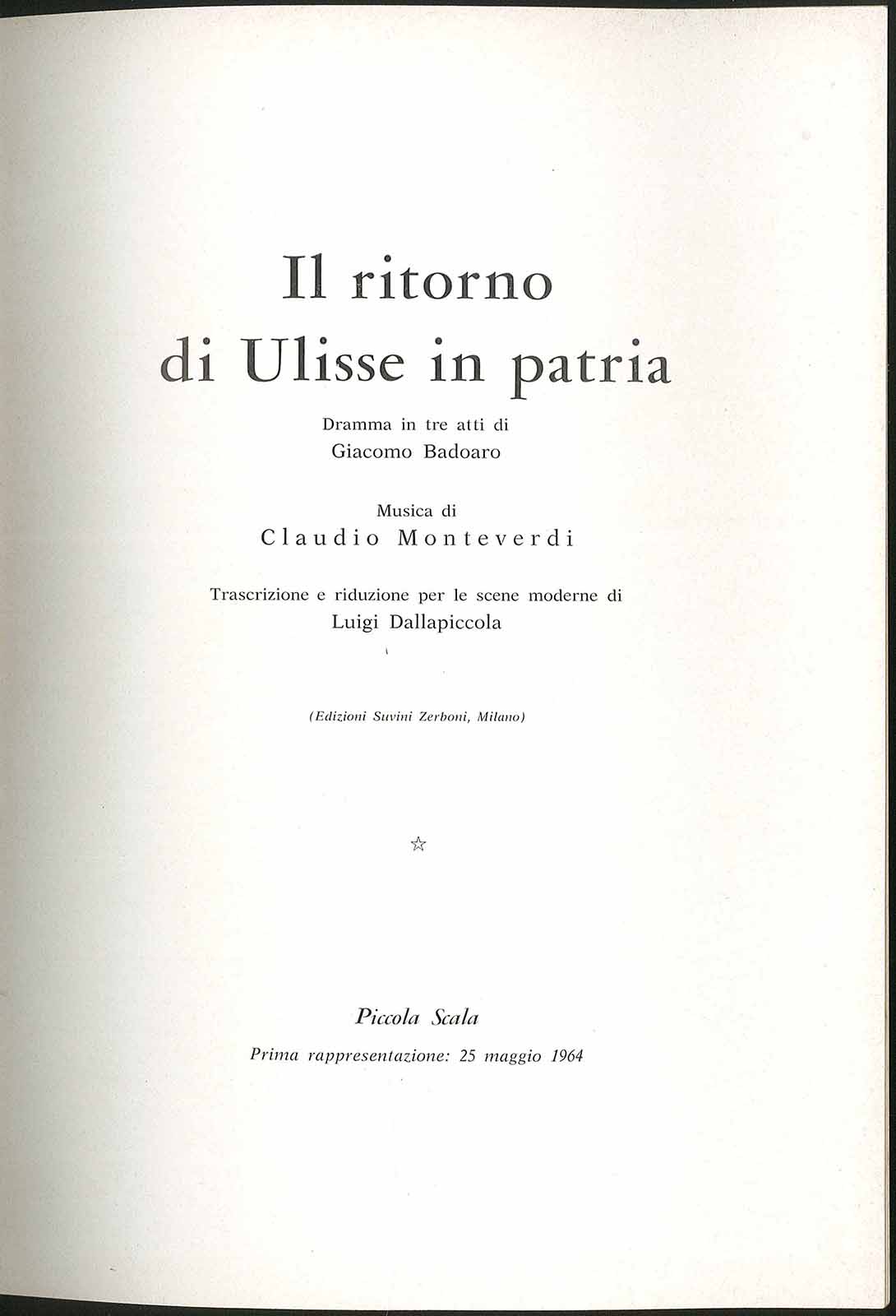 Stagione lirica 1963-1964 - Il ritorno di Ulisse in patria