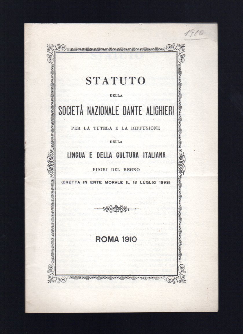 Statuto della Società Nazionale Dante Alighieri