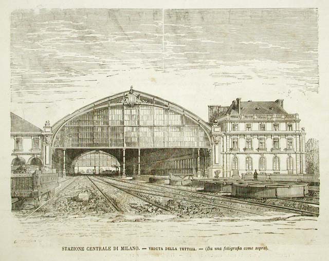 Stazione Centrale di Milano. Veduta della tettoia