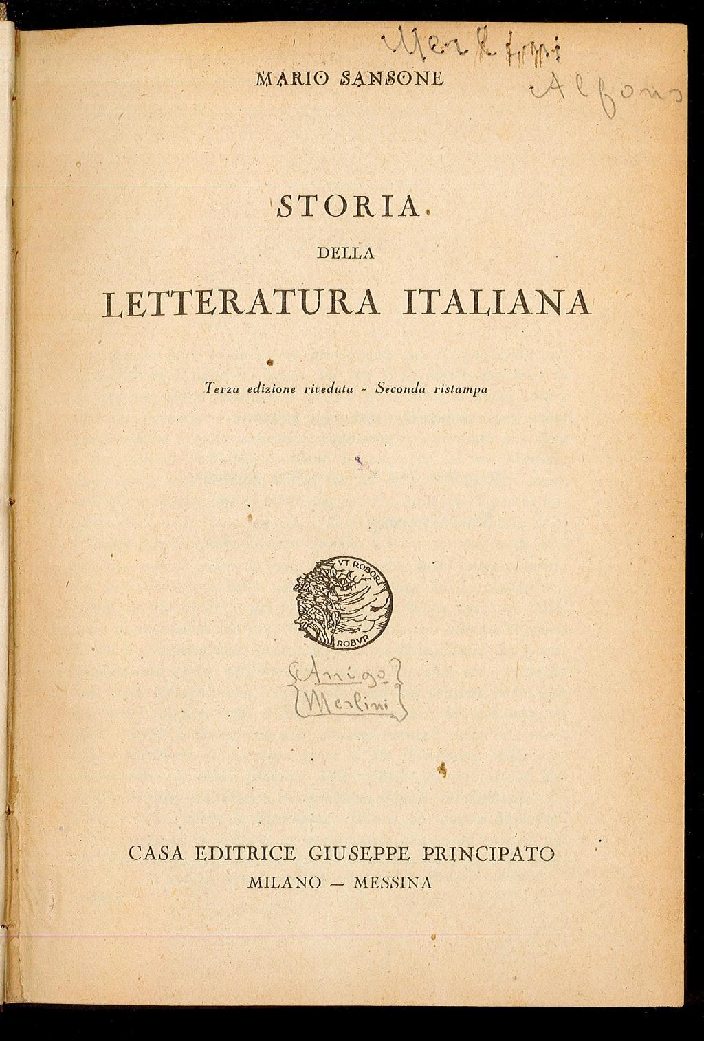 Storia della letteratura italiana