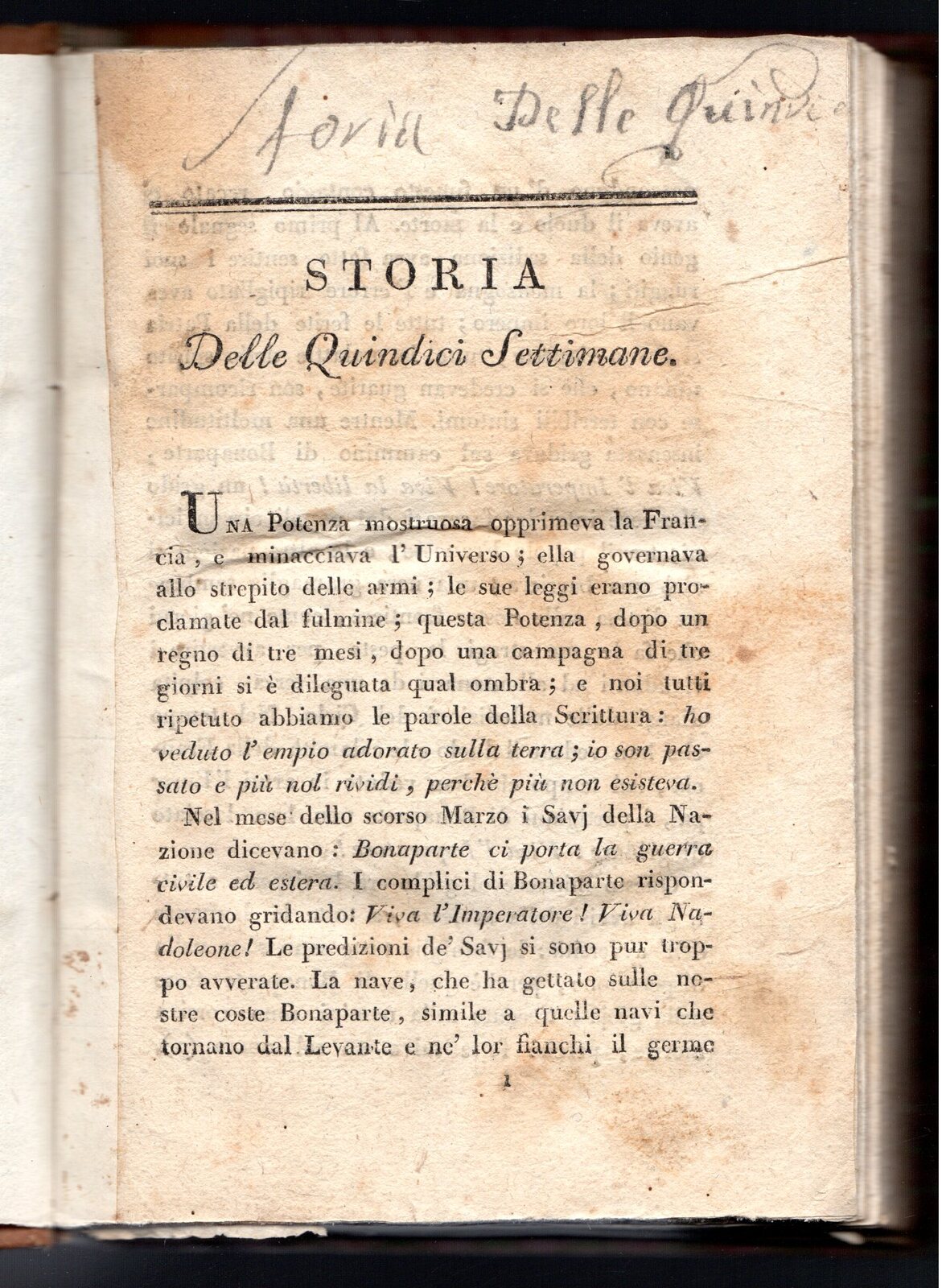 Storia delle quindici settimane