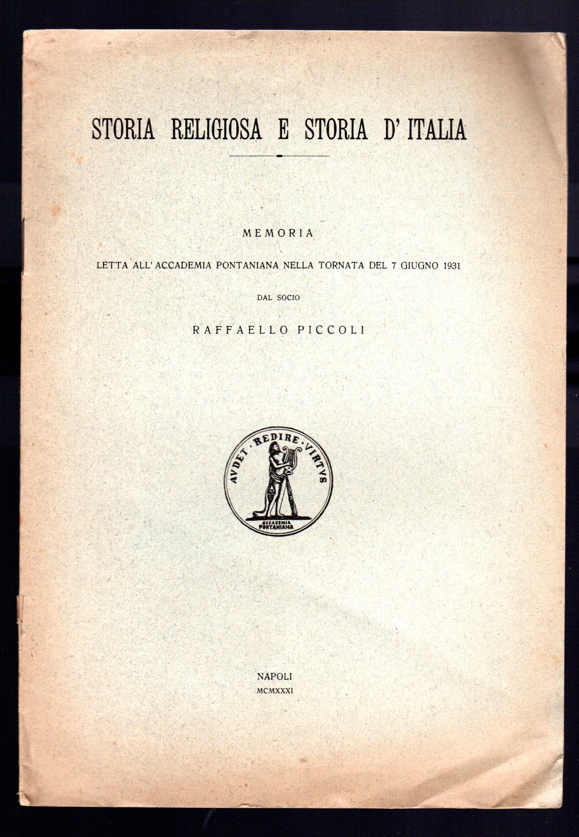 Storia religiosa e storia d'Italia