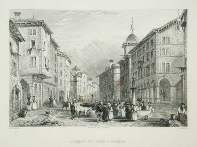 Street in Sion. - Valais.