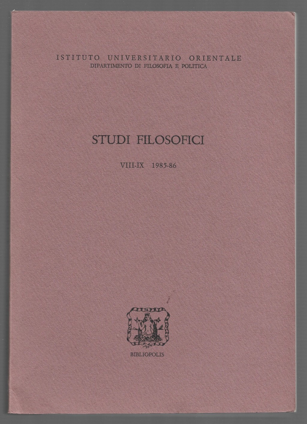 Studi filosofici VIII-XII 1985-86