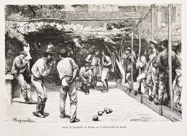 Studji di Regnault su Roma.- I giuocatori di bocce