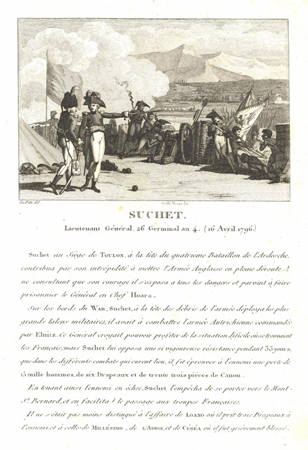 Suchet Lieutenant Gènèral, 26 Germinal an 4 (16 Avril 1796.)