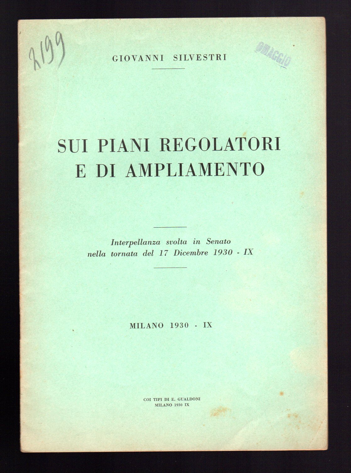 Sui Piani Regolatori e di ampliamento