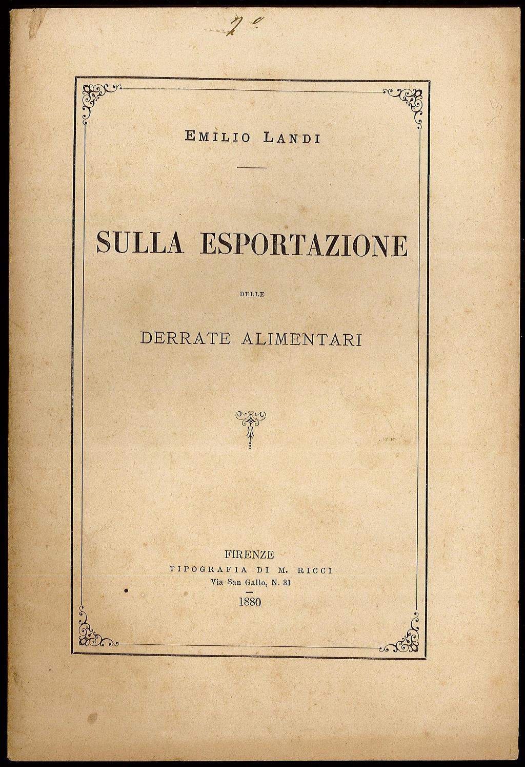 Sulla esportazione delle derrate alimentari