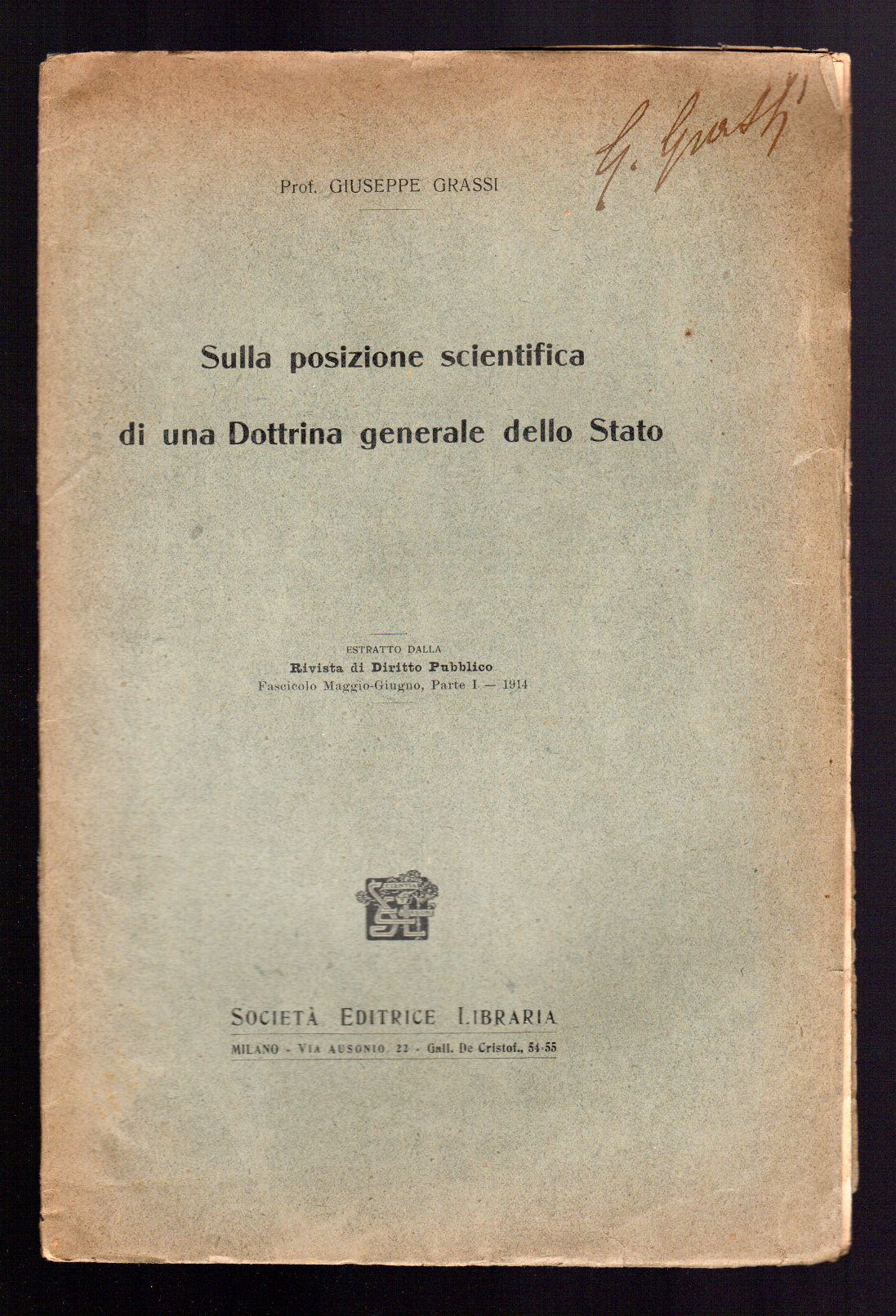 Sulla posizione scientifica di una Dottrina generale dello Stato
