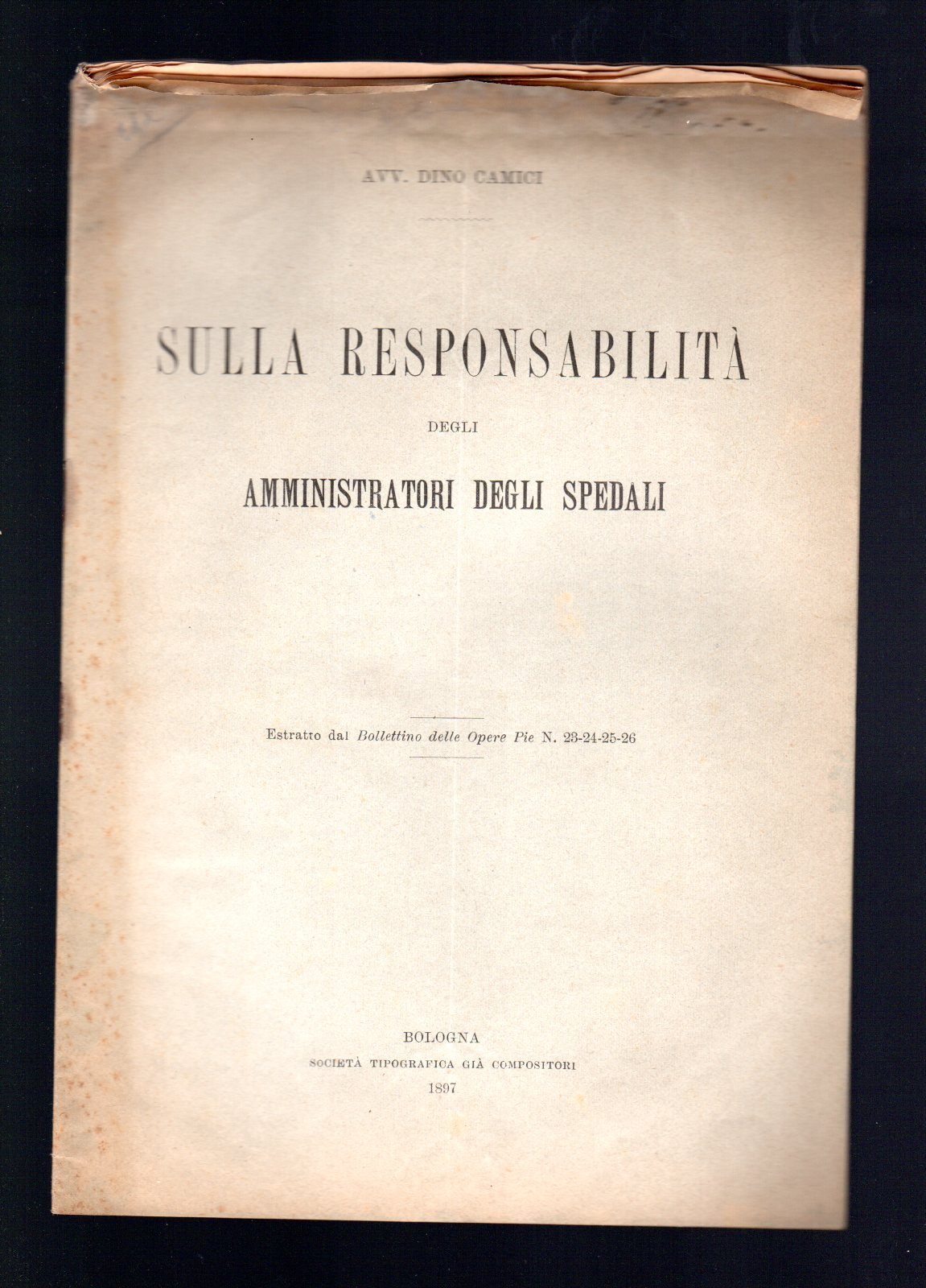 Sulla responsabilità degli amministratori degli spedali