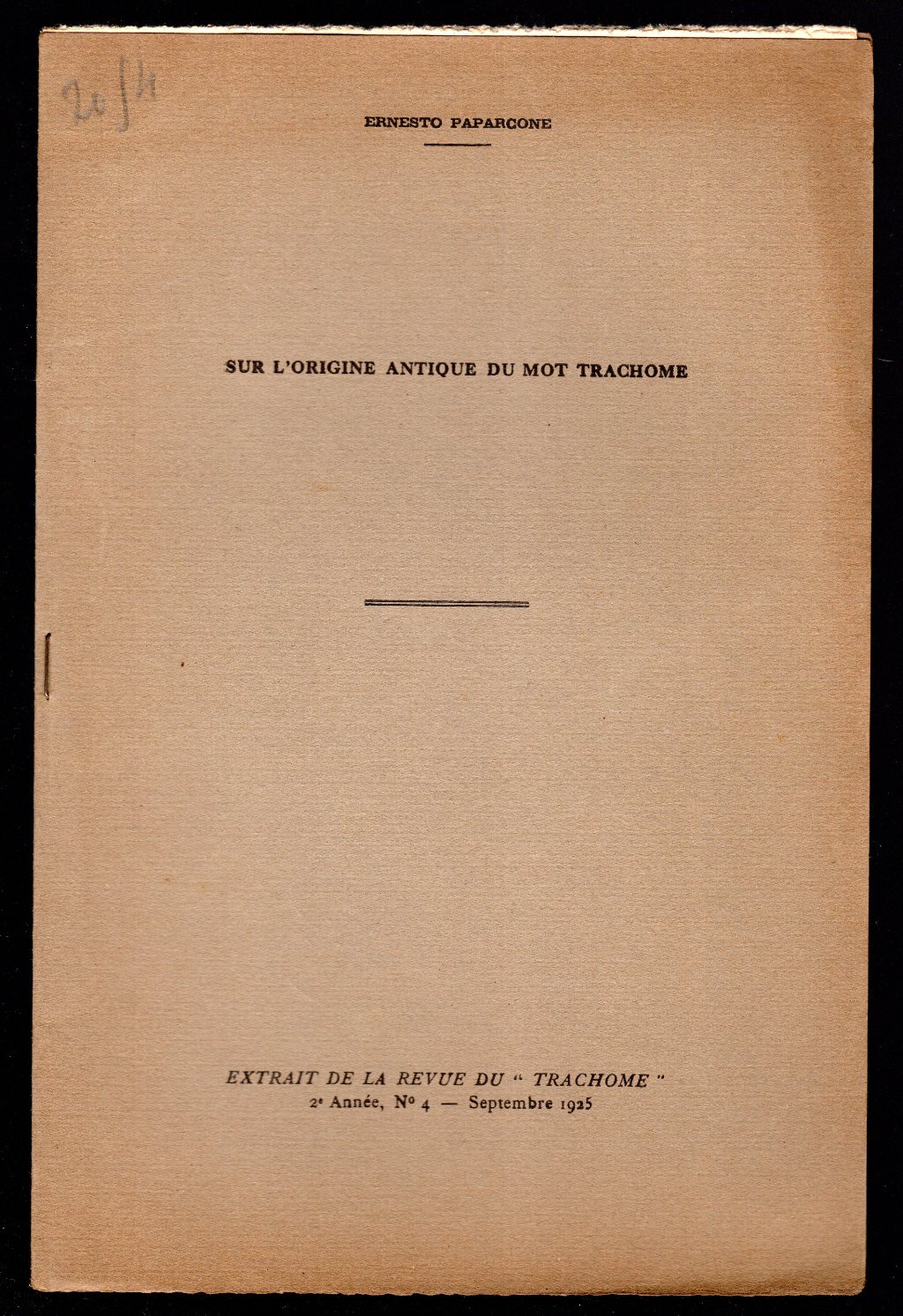 Sur l'origine antique du mot Trachome