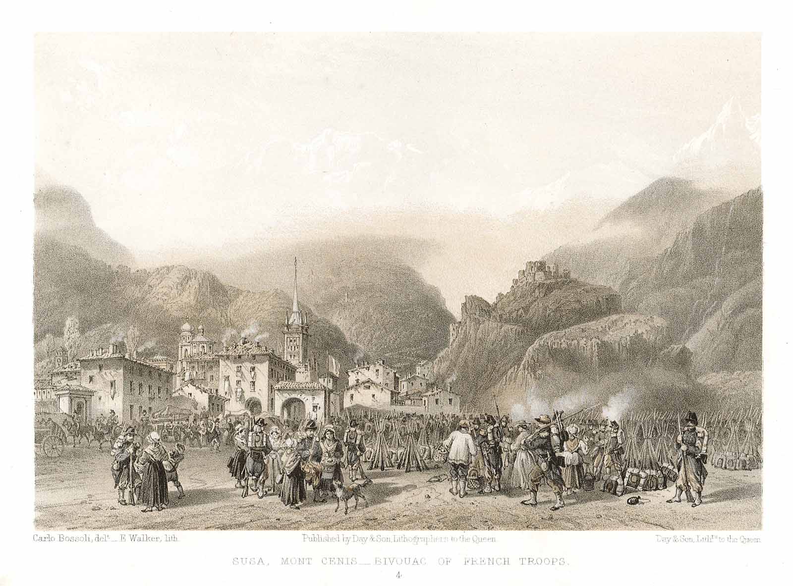 Susa Mont Cenis. Bivouac of French Troops