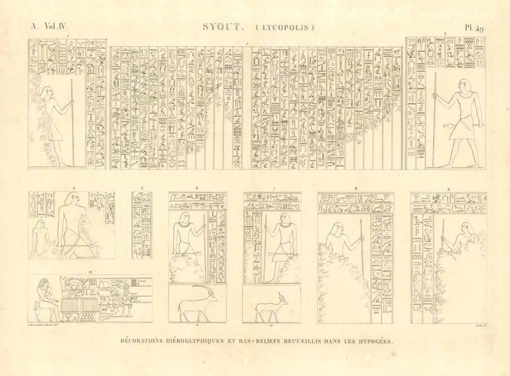 Syout (Lycopolis) - Décorations hiérogliphiques et bas-reliefs recueillis dans les …