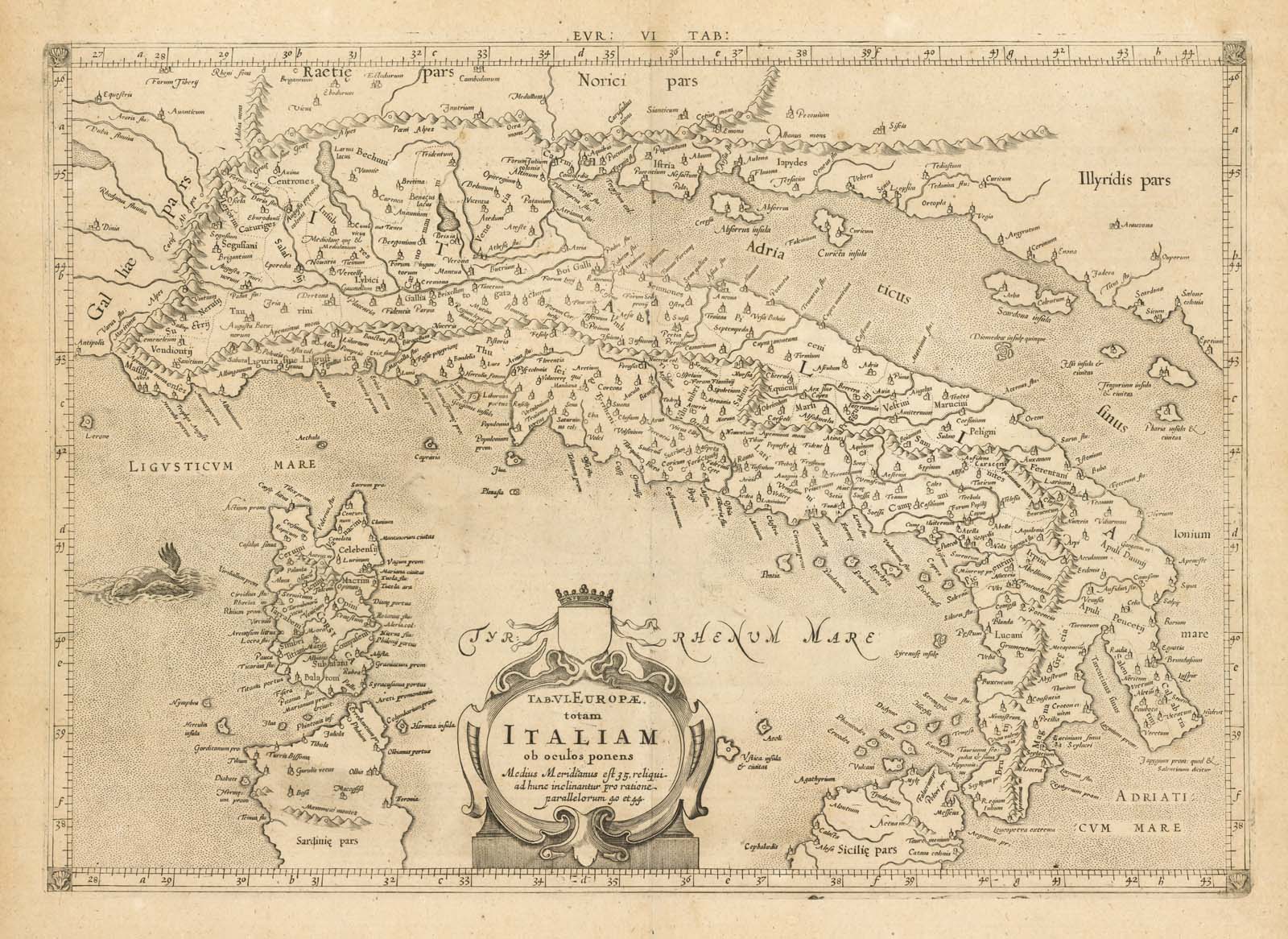 Tab VI Europae totam Italiam ob oculos ponens.