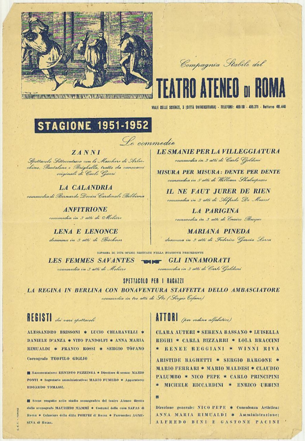 Teatro Ateneo di Roma - Stagione 1951-1952