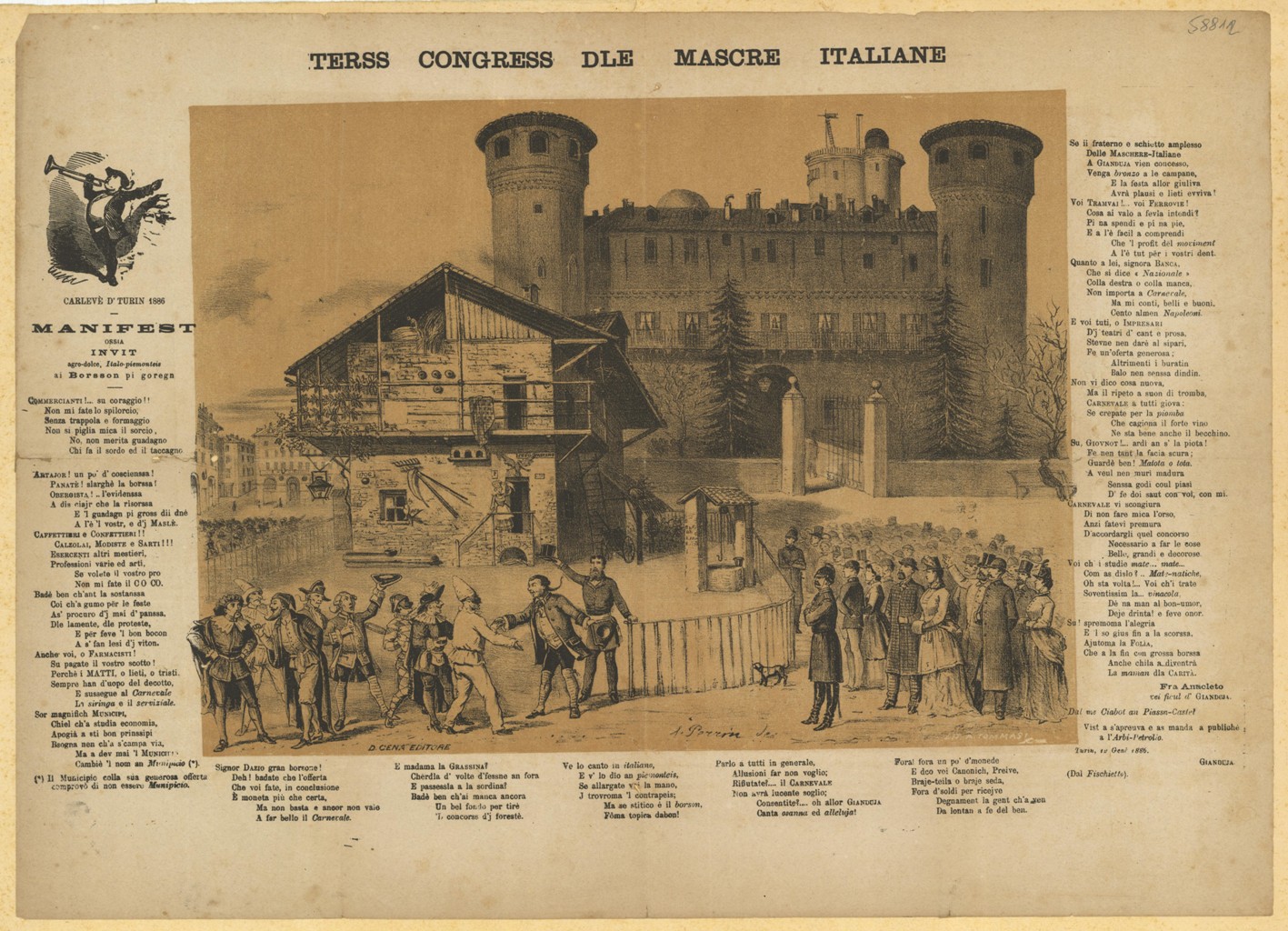 Terss Congress dle Mascre Italiane. Torino, Cena, 1886