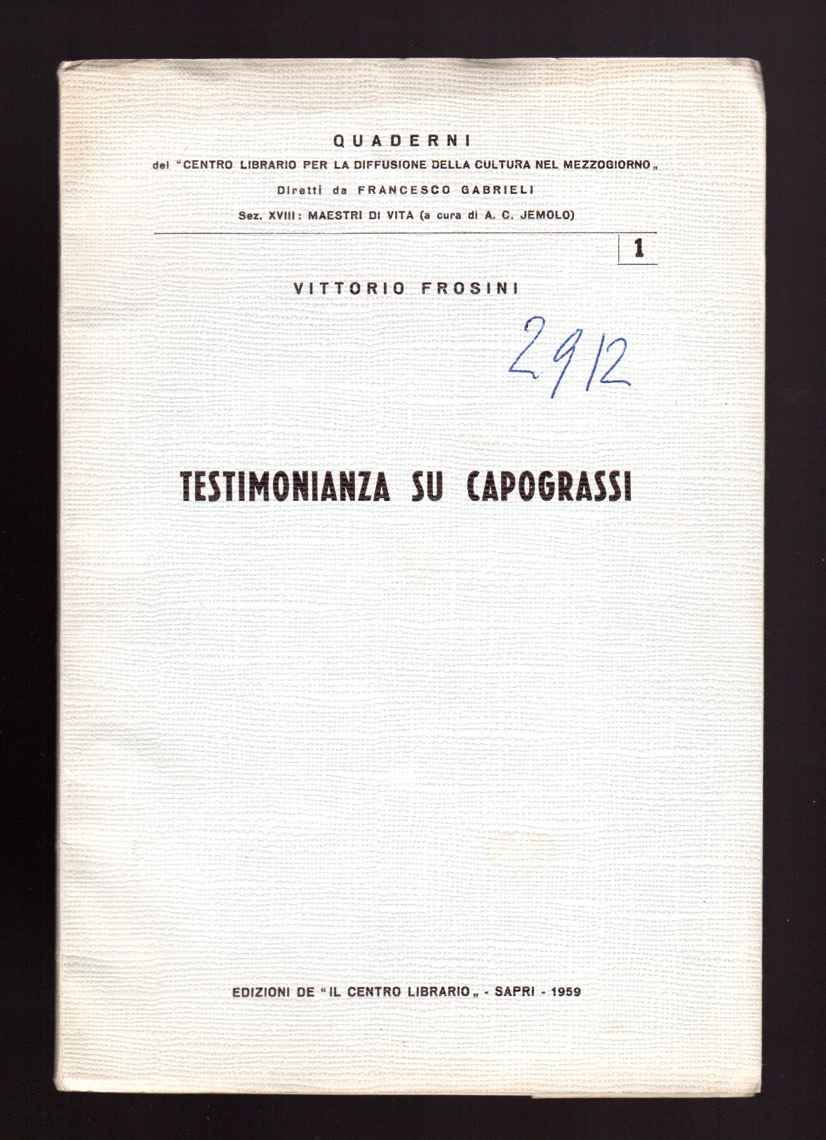 Testimonianza su Capograssi