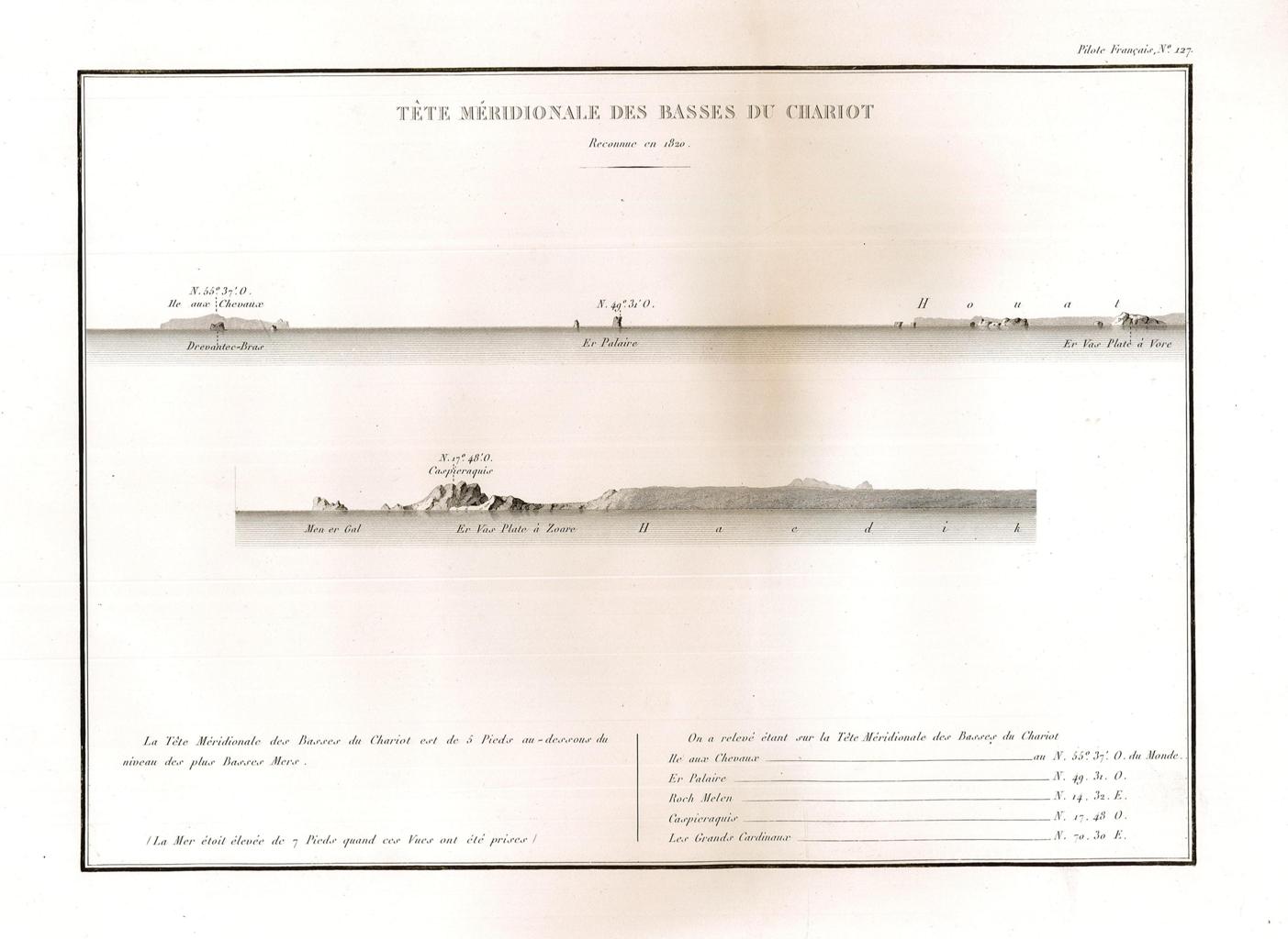 Tête méridionale des Basses du Chariot - Reconnue en 1820