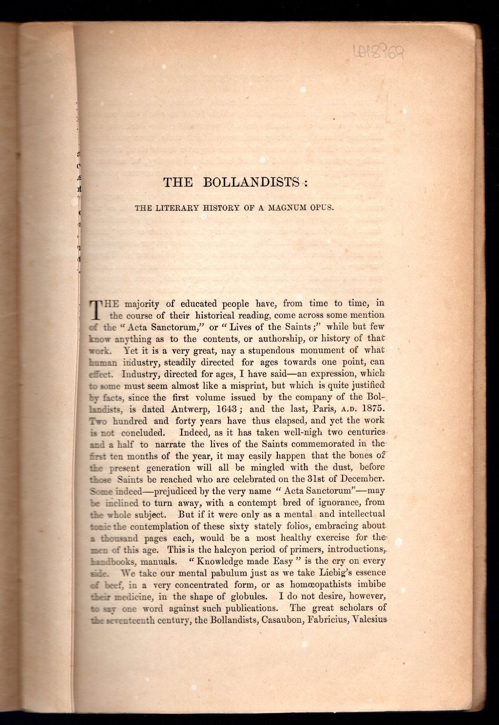 The bollandists: the literary history of a magnum opus