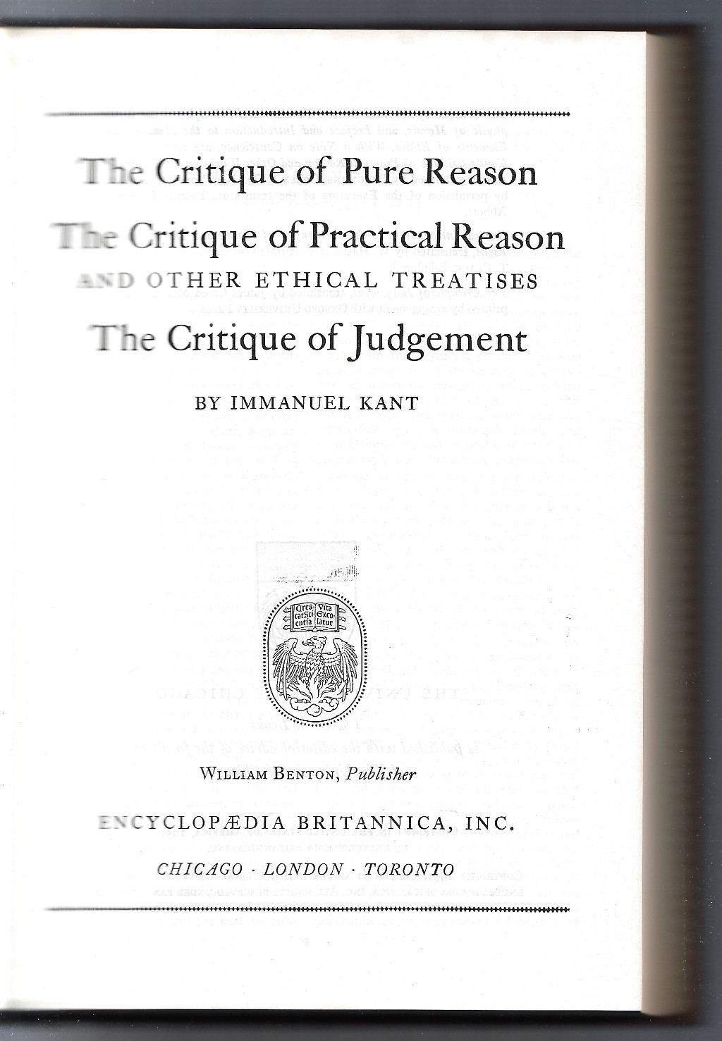 The Critique of Pure Reason - The Critique of Practical …