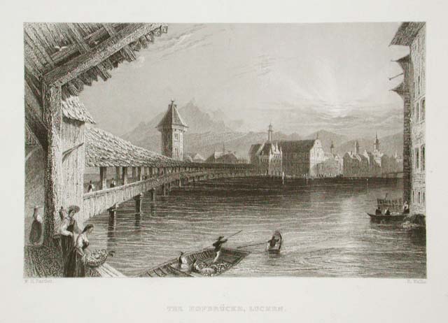 The Hofbrucke, Lucerne./ (Pont de la Cour, Canton Lucern)