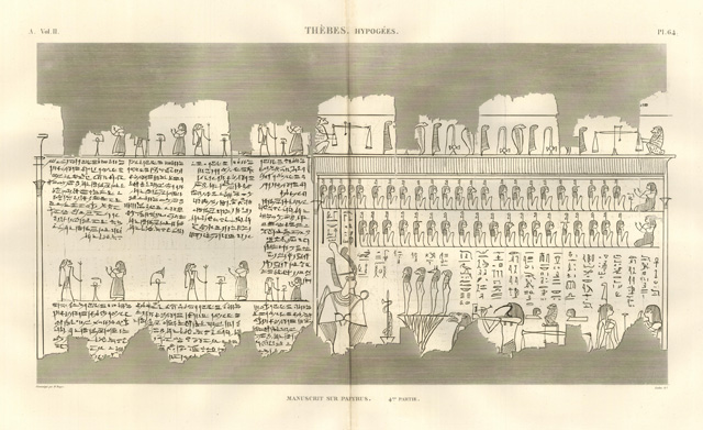 Thèbes. Hypogées - Manuscrit sur papyrus 4.ere partie