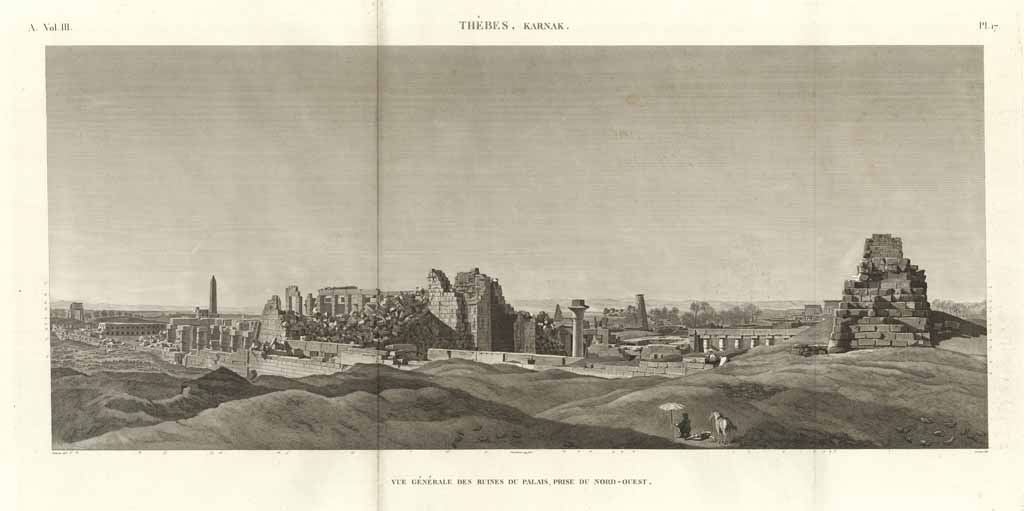 Thèbes. Karnak - Vue générale des ruines du palais pirse …