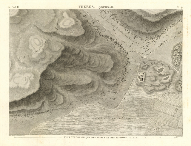 Thèbes. Qournah - Plan topographique des ruines et des environs