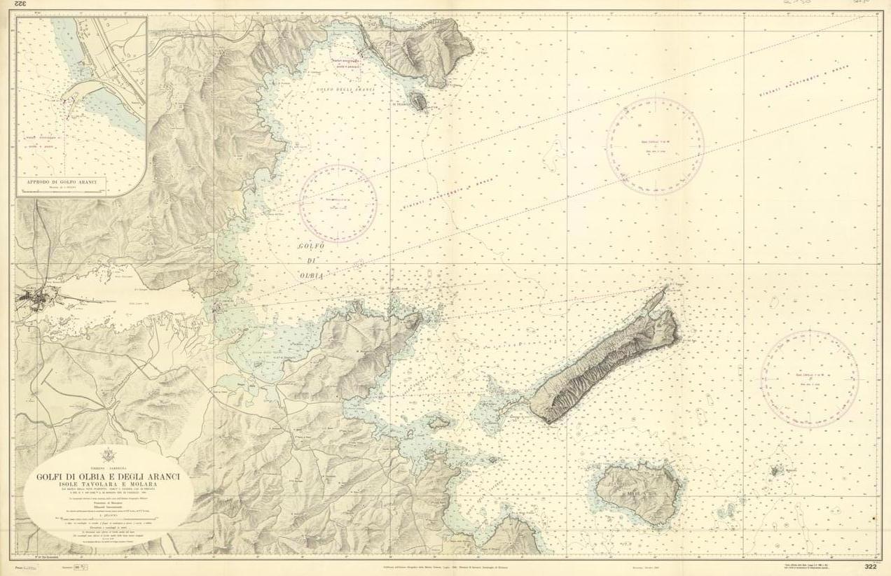 Tirreno - Sardegna. Golfi di Olbia e degli Aranci isola …