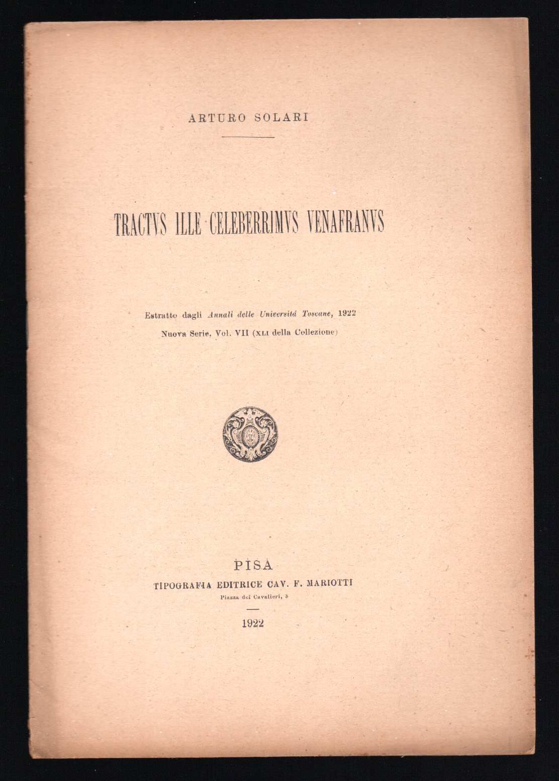 Tractus ille celeberrimus venafranus