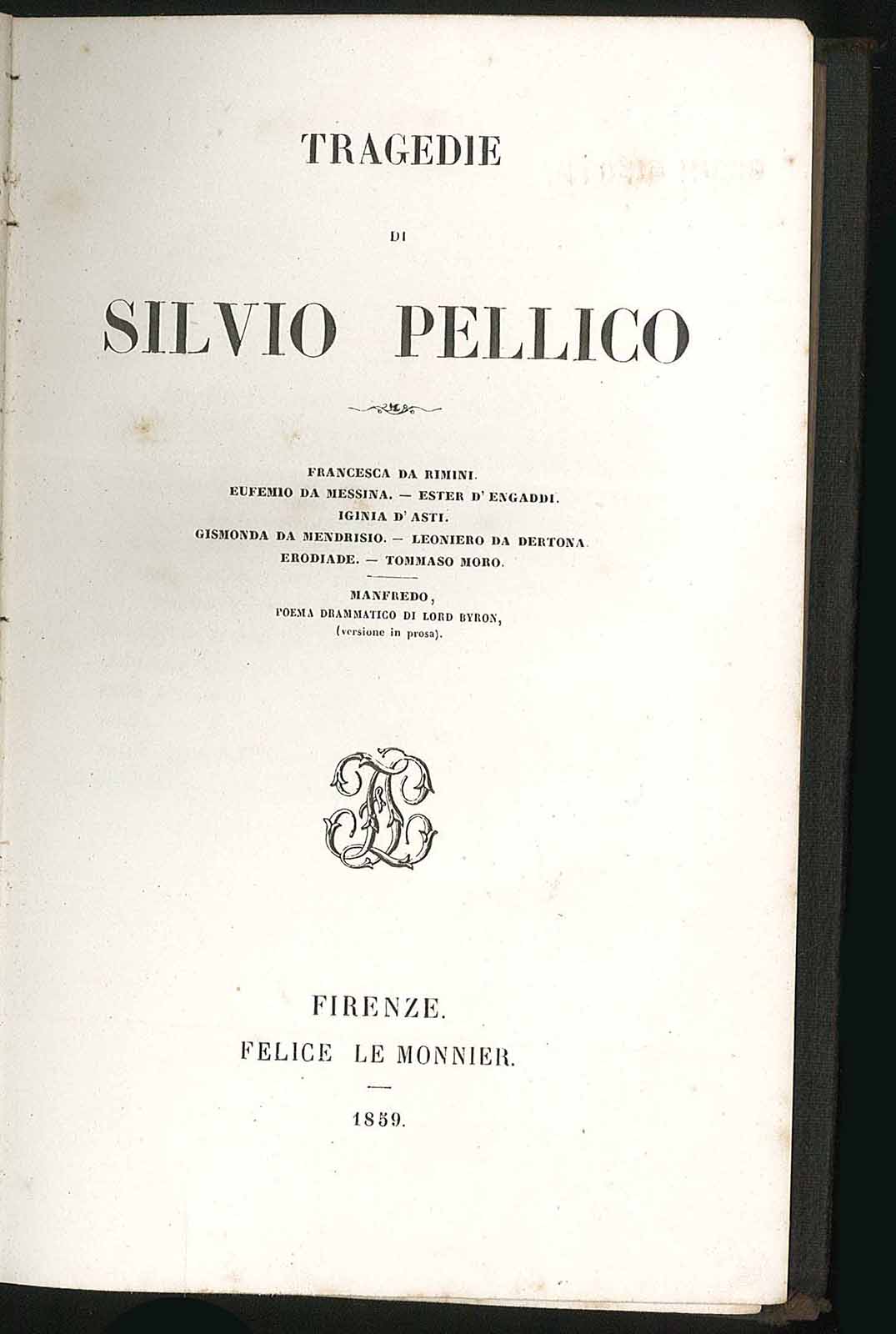 Tragedie di Silvio Pellico