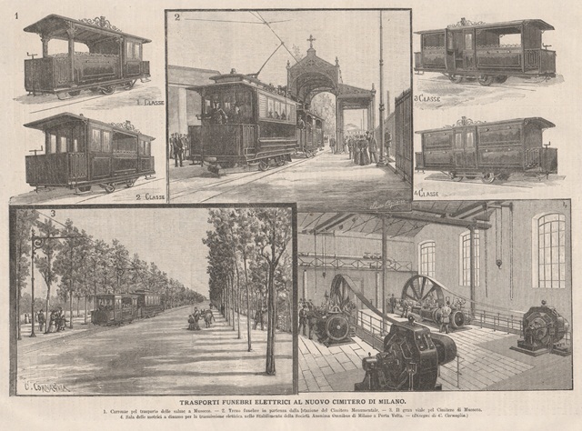 Trasporti funebri elettrici al nuovo cimitero di Milano